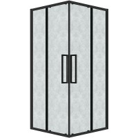 Душевой уголок Grossman Cosmo 90х90 300.K33.02.9090.21.02 профиль Черный матовый стекло шиншилла