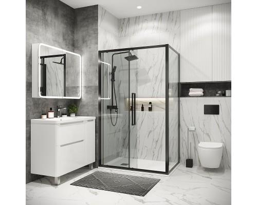 Душевой уголок Grossman Cosmo 100х80 120.K33.02.1080.42.00 профиль Графит сатин стекло прозрачное