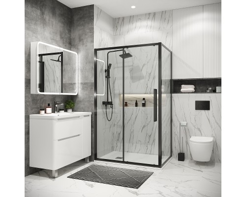 Душевой уголок Grossman Cosmo 100х80 120.K33.02.1080.42.00 профиль Графит сатин стекло прозрачное