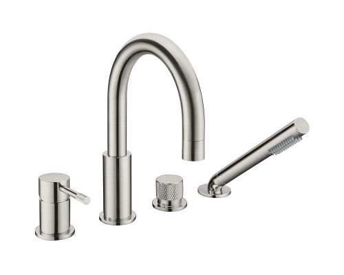 Смеситель на борт ванны Boheme Uno 460-NB Никель брашированный