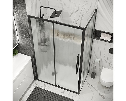 Душевой уголок Grossman Cosmo 100х80 120.K33.02.1080.21.02 профиль Черный матовый стекло шиншилла