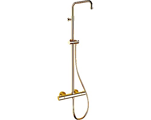 Душевая система Remer Elegance EQ32ASSDBG с термостатом Золото брашированное