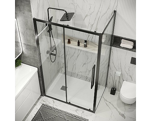 Душевая стенка Grossman Cosmo 80 200.K33.02.80.42.00 профиль Графит сатин стекло прозрачное