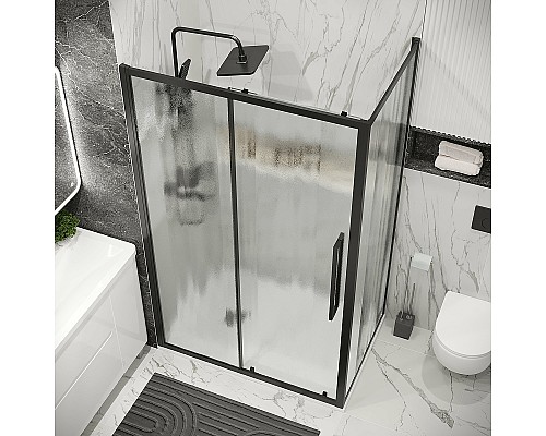 Душевая стенка Grossman Cosmo 80 200.K33.02.80.21.02 профиль Черный матовый стекло шиншилла