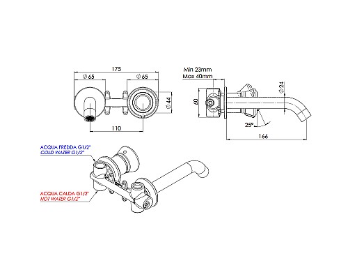 Смеситель для раковины Remer Element ET15PNO Черный матовый