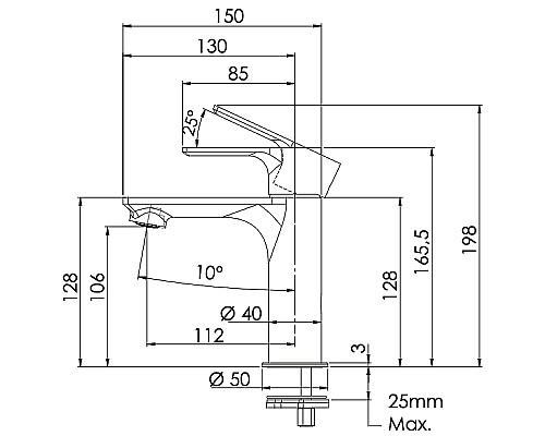 Смеситель для раковины Remer Energy EY12CFP Черный брашированный хром