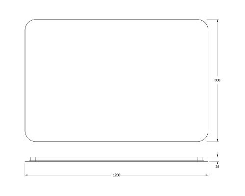 Зеркало Defesto Opti 120x80 с подсветкой 38W-4500К/ИК - выключатель/Нейтральный белый свет