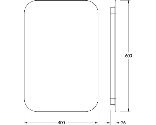 Зеркало Defesto Opti 40x60 с подсветкой 17W-4500К/Без выключателя/Нейтральный белый свет