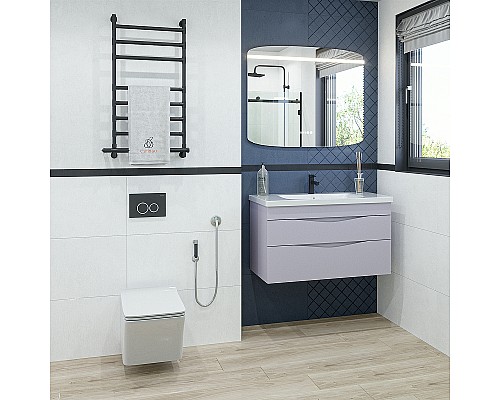 Тумба под раковину Caprigo Lento 100 36214-SF028 подвесная Серая матовая