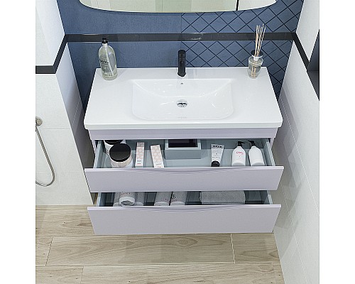 Тумба под раковину Caprigo Lento 100 36214-SF028 подвесная Серая матовая