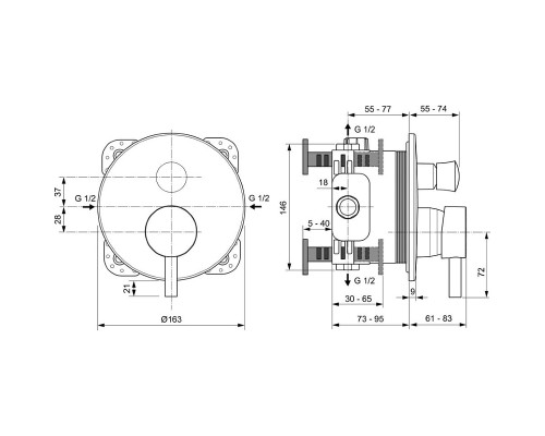 Душевая система Ideal Standard Ceraline Черная матовая