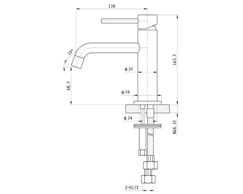 Смеситель для раковины Caprigo Don 53-022-NER Черный матовый