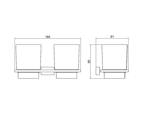 Стакан для зубных щеток Schein Klimt 9232MB двойной Черный матовый