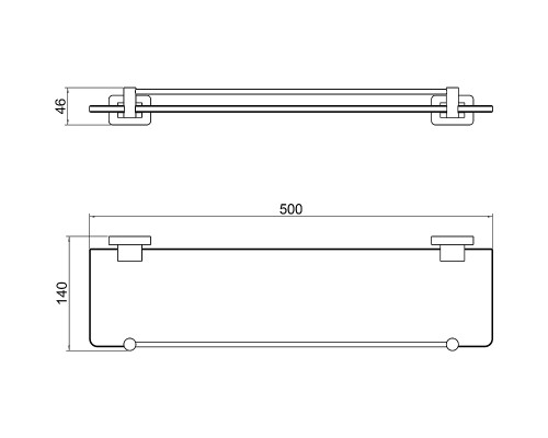 Стеклянная полка Schein Klimt 9272BG Золото матовое
