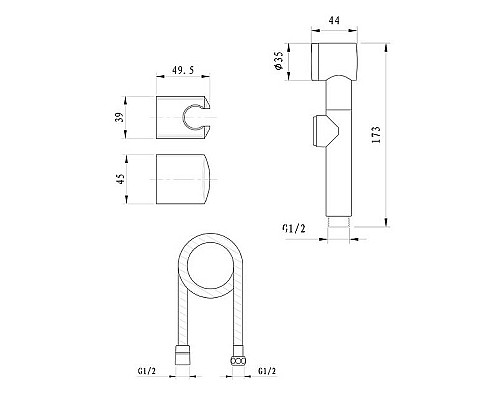 Гигиенический душ Caprigo Parts 99-553-crm Хром