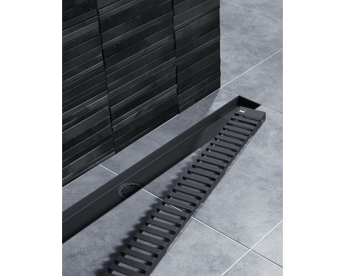 Душевой лоток Timo Drain System 80 с Черной матовой решеткой
