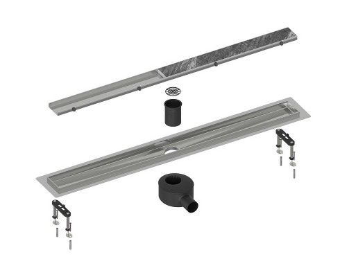 Душевой лоток Timo Drain System 90 DS230209/01 с решеткой Сатин / под плитку