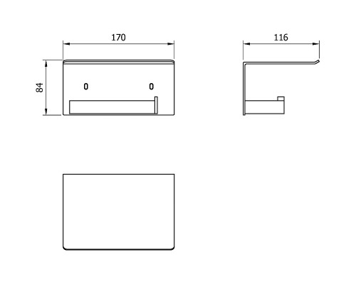 Держатель туалетной бумаги Nofer Corinto 16878.N с полочкой Черный