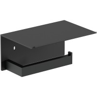 Держатель туалетной бумаги Nofer Corinto 16878.N с полочкой Черный