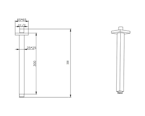 Кронштейн для верхнего душа Boheme Qubic 629-QUBIC-CR Хром