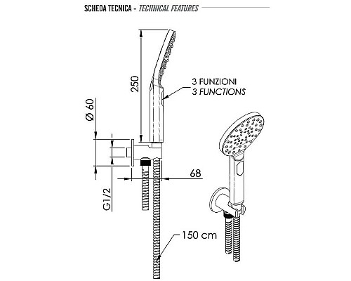 Душевой гарнитур Remer 337M318MP Хром