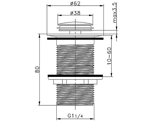 Донный клапан Raglo R600.04.06 click-clack Черный матовый