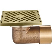 Душевой трап Raglo 100x100 с решеткой Золото матовое