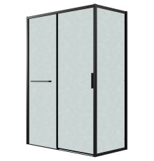 Душевой уголок Grossman Style 100х90 профиль Черный матовый стекло шиншилла