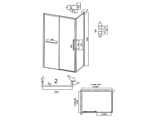 Душевой уголок Grossman Style 130х80 120.K33.05.1380.21.02 профиль Черный матовый стекло шиншилла