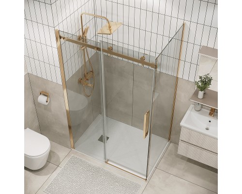 Душевой уголок Grossman Classic 110х80 120.K33.04.1180.32.00 профиль Золото сатин стекло прозрачное