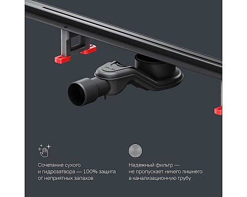 Душевой лоток AM.PM MasterFlow 100 W01SC-S11-100-05BM с Черной матовой решеткой Slim line