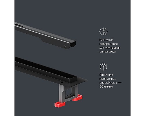 Душевой лоток AM.PM MasterFlow 100 W01SC-S11-100-05BM с Черной матовой решеткой Slim line