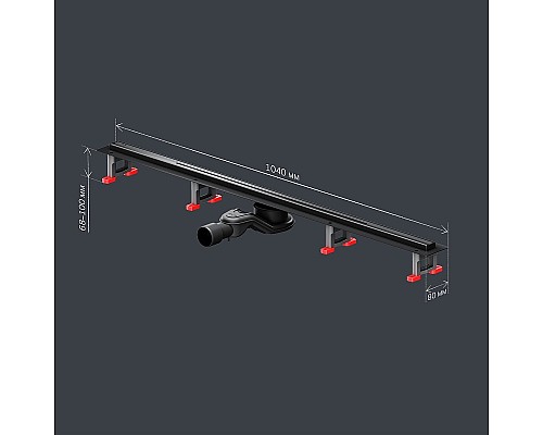 Душевой лоток AM.PM MasterFlow 100 W01SC-S11-100-05BM с Черной матовой решеткой Slim line