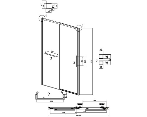 Душевая дверь Grossman Style 100 100.K33.05.100.10.00 профиль Хром стекло прозрачное