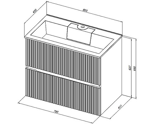Тумба под раковину Aquanet Джейн 80 313302 подвесная Маренго