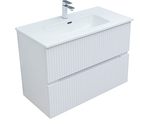 Тумба под раковину Aquanet Джейн 90 313287 подвесная Белая матовая