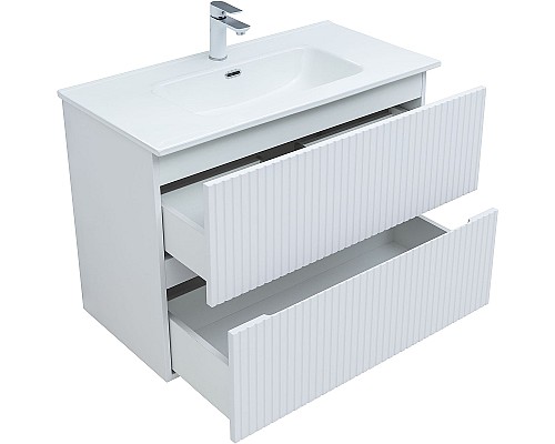 Тумба под раковину Aquanet Джейн 90 313287 подвесная Белая матовая