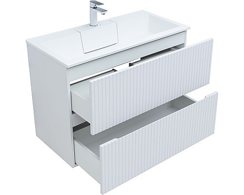 Тумба под раковину Aquanet Джейн 90 313287 подвесная Белая матовая