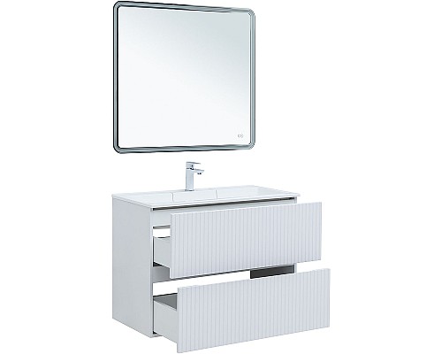 Тумба под раковину Aquanet Джейн 90 313287 подвесная Белая матовая