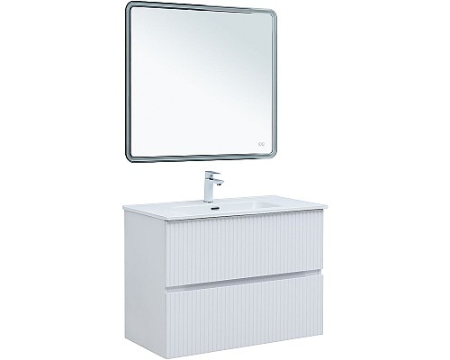 Тумба под раковину Aquanet Джейн 90 313287 подвесная Белая матовая