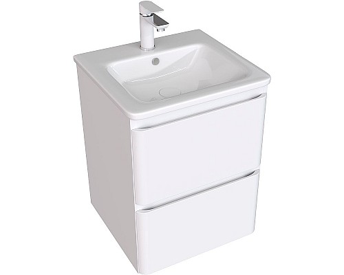 Тумба под раковину Aquanet Эмбер 50 330463 подвесная Белая матовая