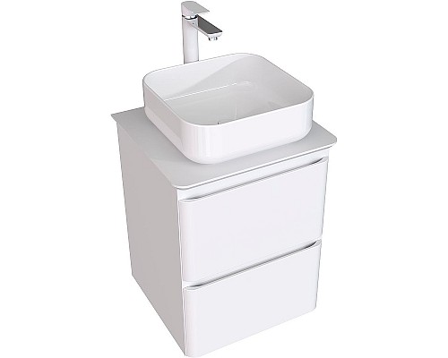 Тумба под раковину Aquanet Эмбер 50 330463 подвесная Белая матовая