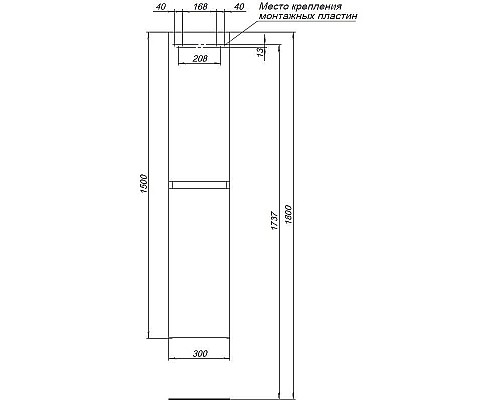 Шкаф пенал Aquanet Нота New 30 334195 подвесной Дуб веллингтон табак
