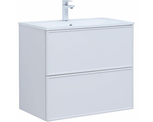 Тумба под раковину Aquanet Арт 75 313255 подвесная Белая матовая