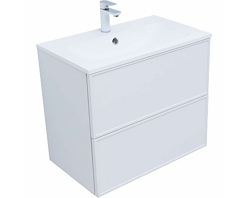 Тумба под раковину Aquanet Арт 75 313255 подвесная Белая матовая