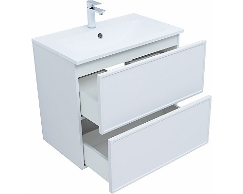 Тумба под раковину Aquanet Арт 75 313255 подвесная Белая матовая