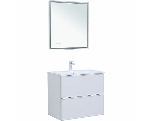 Тумба под раковину Aquanet Арт 75 313255 подвесная Белая матовая