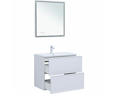 Тумба под раковину Aquanet Арт 75 313255 подвесная Белая матовая