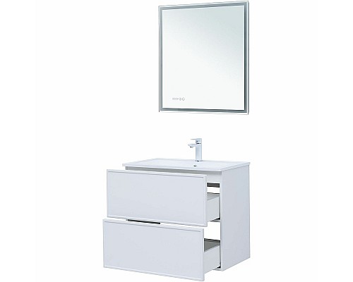 Тумба под раковину Aquanet Арт 75 313255 подвесная Белая матовая