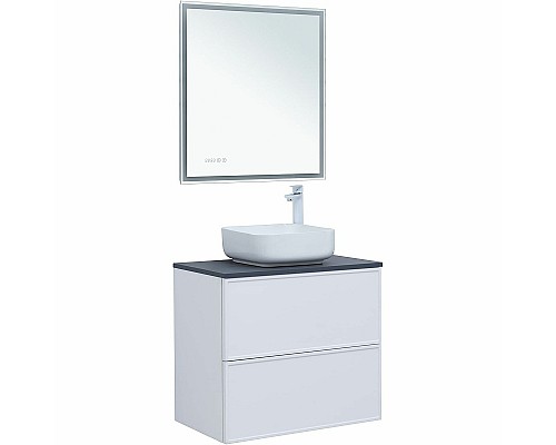 Тумба под раковину Aquanet Арт 75 313255 подвесная Белая матовая